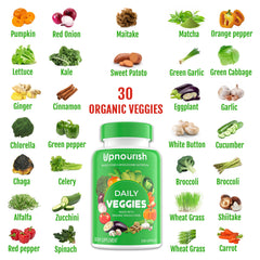 UpNourish bottle-front-label showing non-GMO and gluten-free benefits