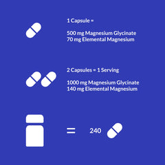 UpNourish chelated magnesium glycinate packaging layout showcases clear dosage info.