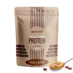 UpNourish Peanut Butter Vegan Protein Powder front label highlighting 54 superfoods and clean ingredients