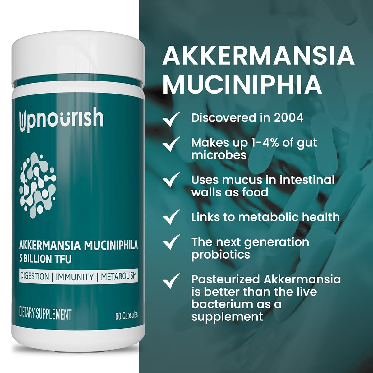 UpNourish Probiotics blister pack demonstrates daily intake