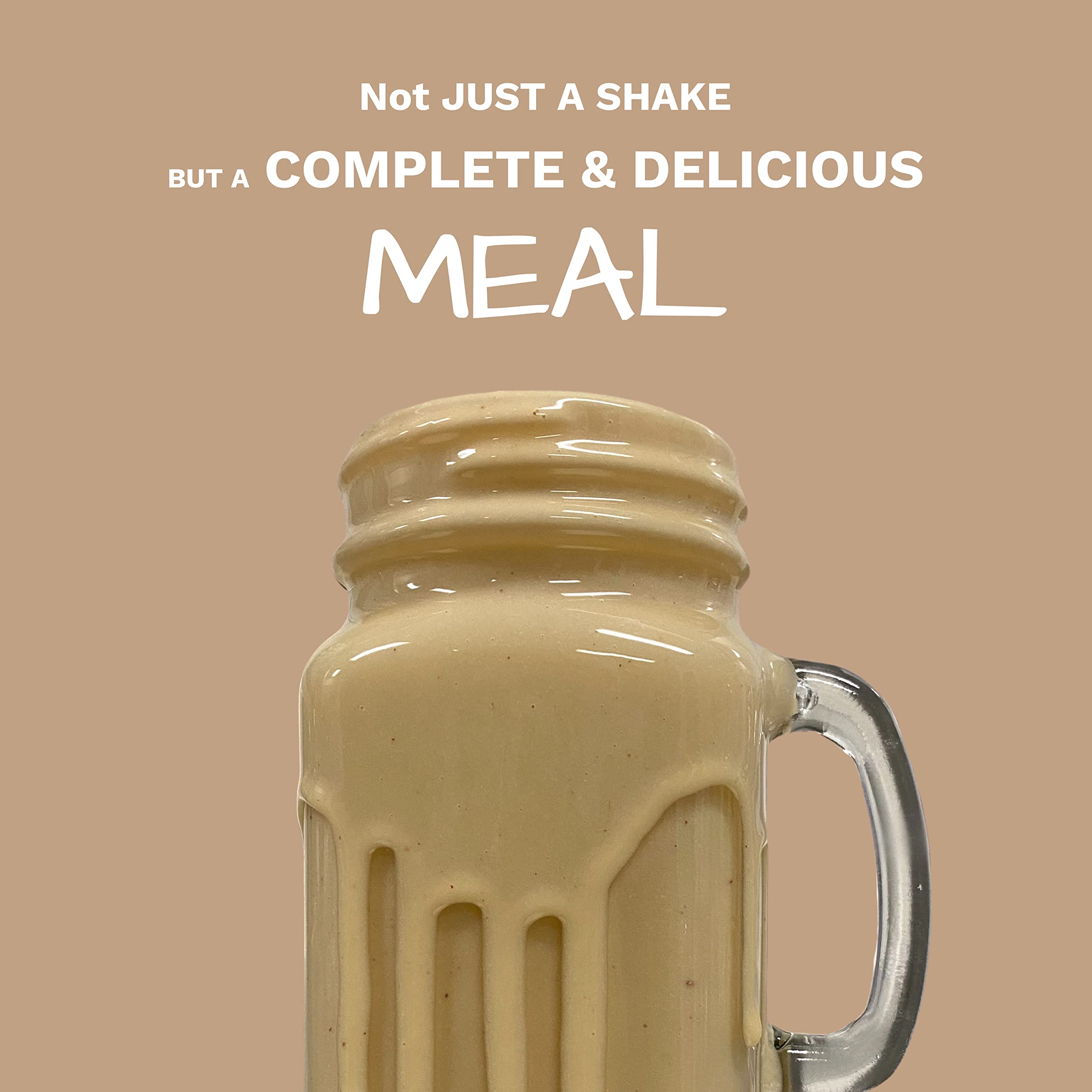 UpNourish protein powder scoop beside glass illustrates quick protein intake.