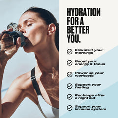 UPPERMOST Hydrate Wild Berry ingredients panel shown, clean label electrolytes.