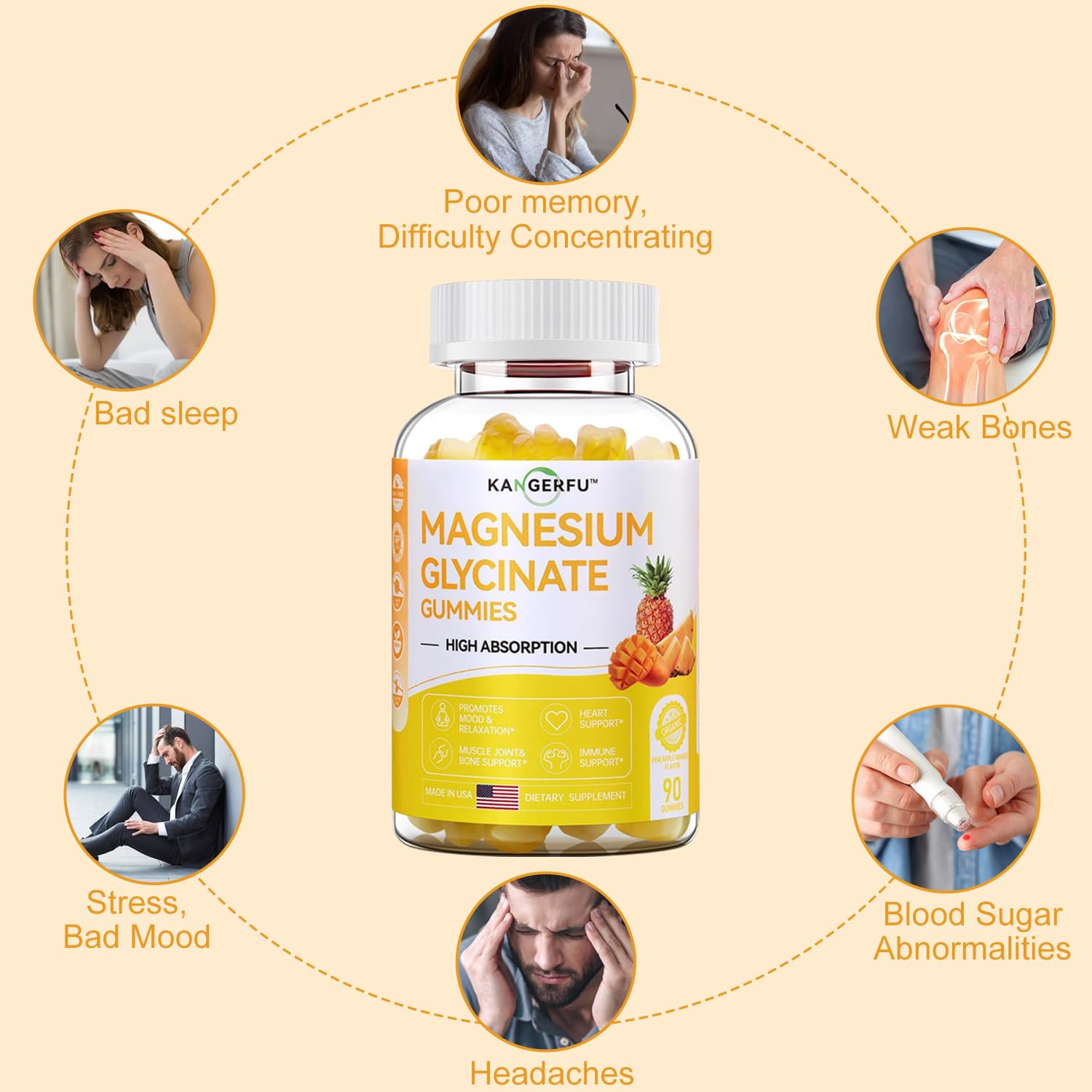 UPTONO magnesium glycinate gummies for kids enjoying pineapple mango flavor at snack time