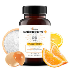 UpWellness Cartilage Revive bottle pouring, signaling easy daily use for joint support.