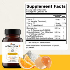 UpWellness Cartilage Revive capsules close-up, showcasing daily dosage for mobility.