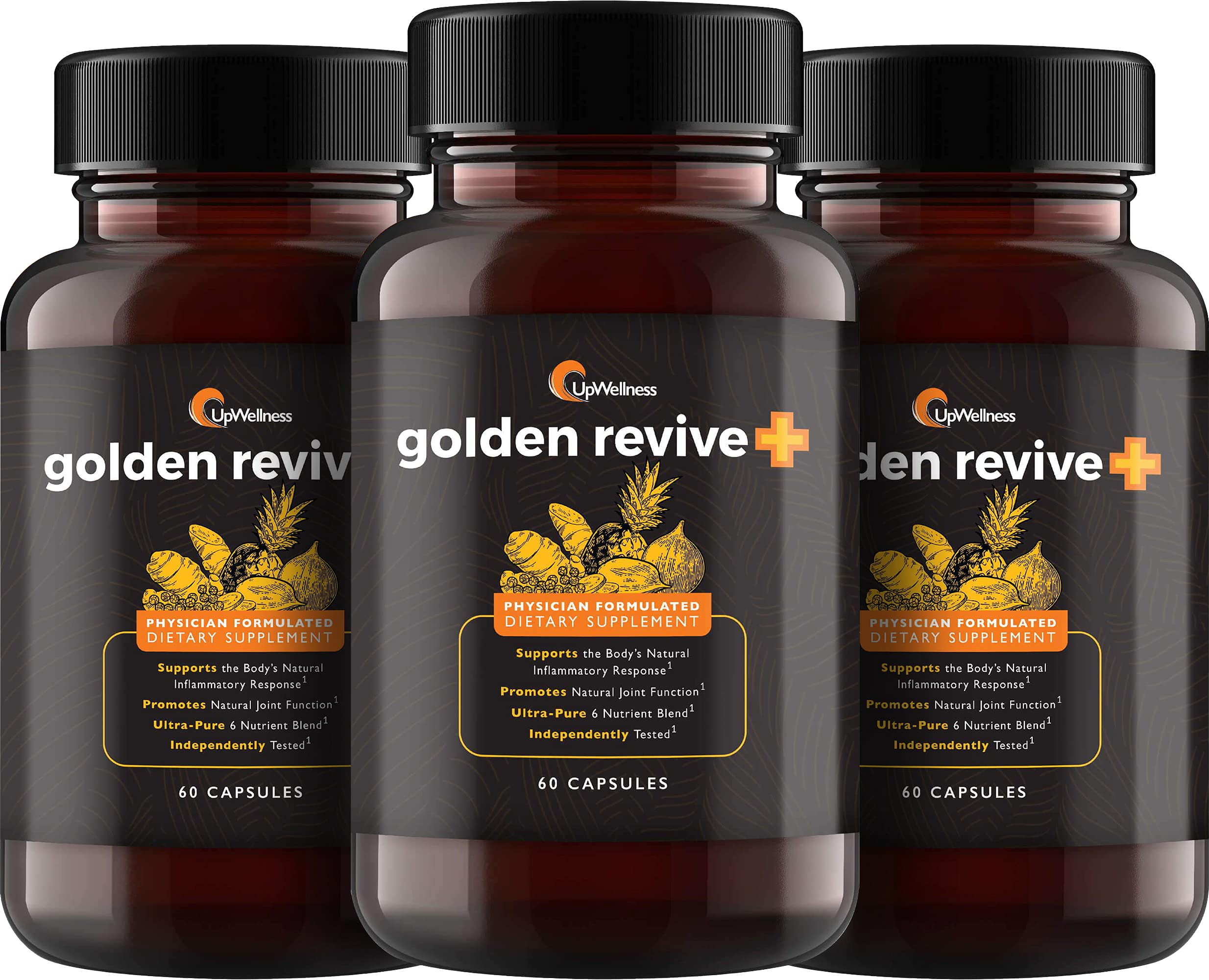UpWellness Golden Revive bottle front view for daily joint support