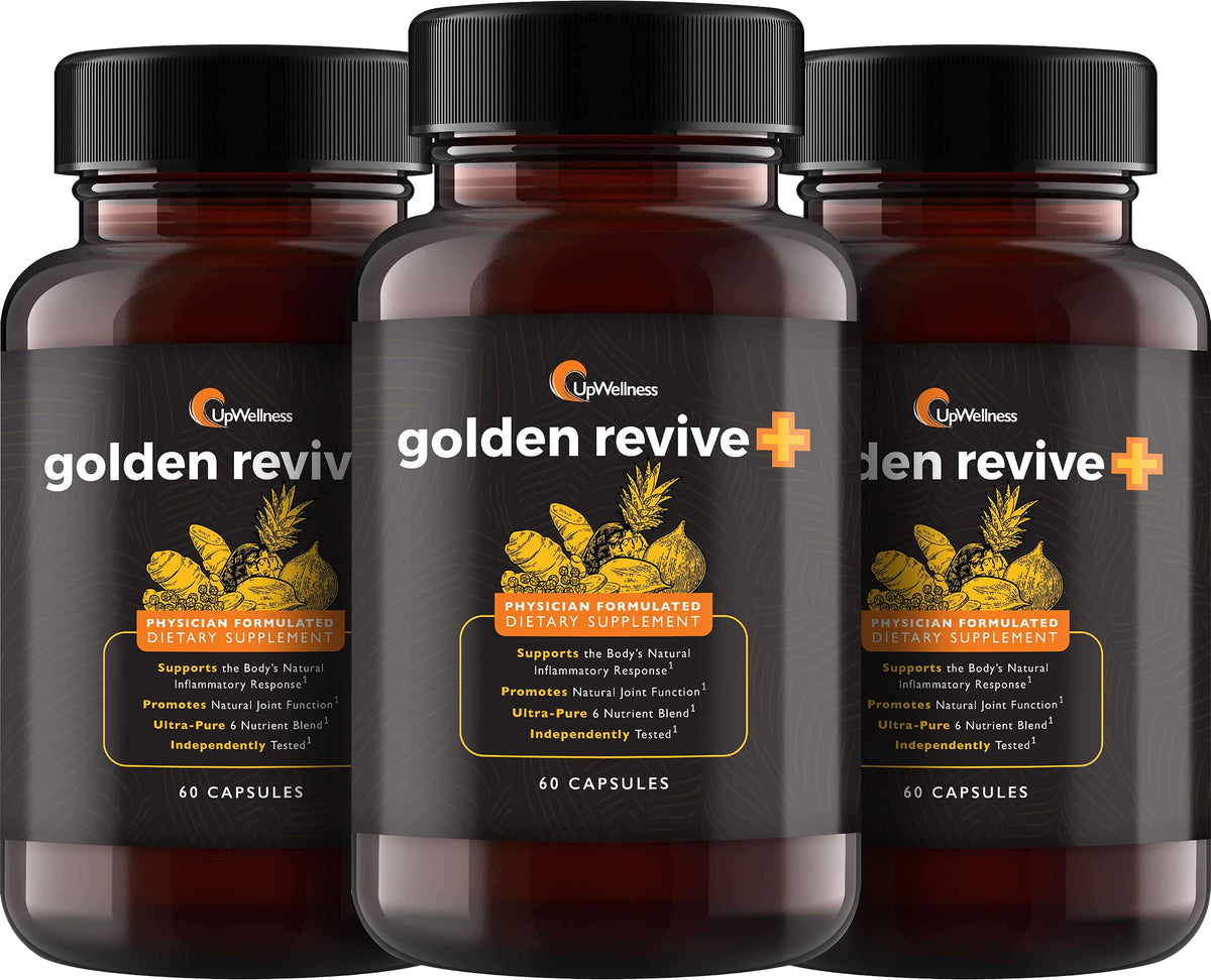 UpWellness Golden Revive bottle front view for daily joint support