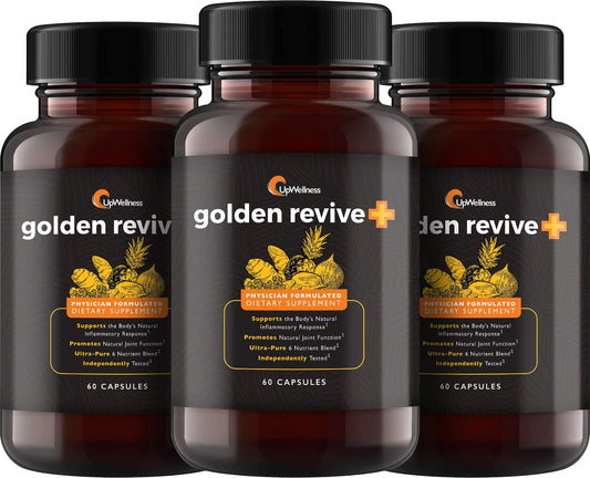 UpWellness Golden Revive bottle front view for daily joint support