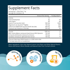 UpWellness LTV packet dissolving in water for quick hydration.