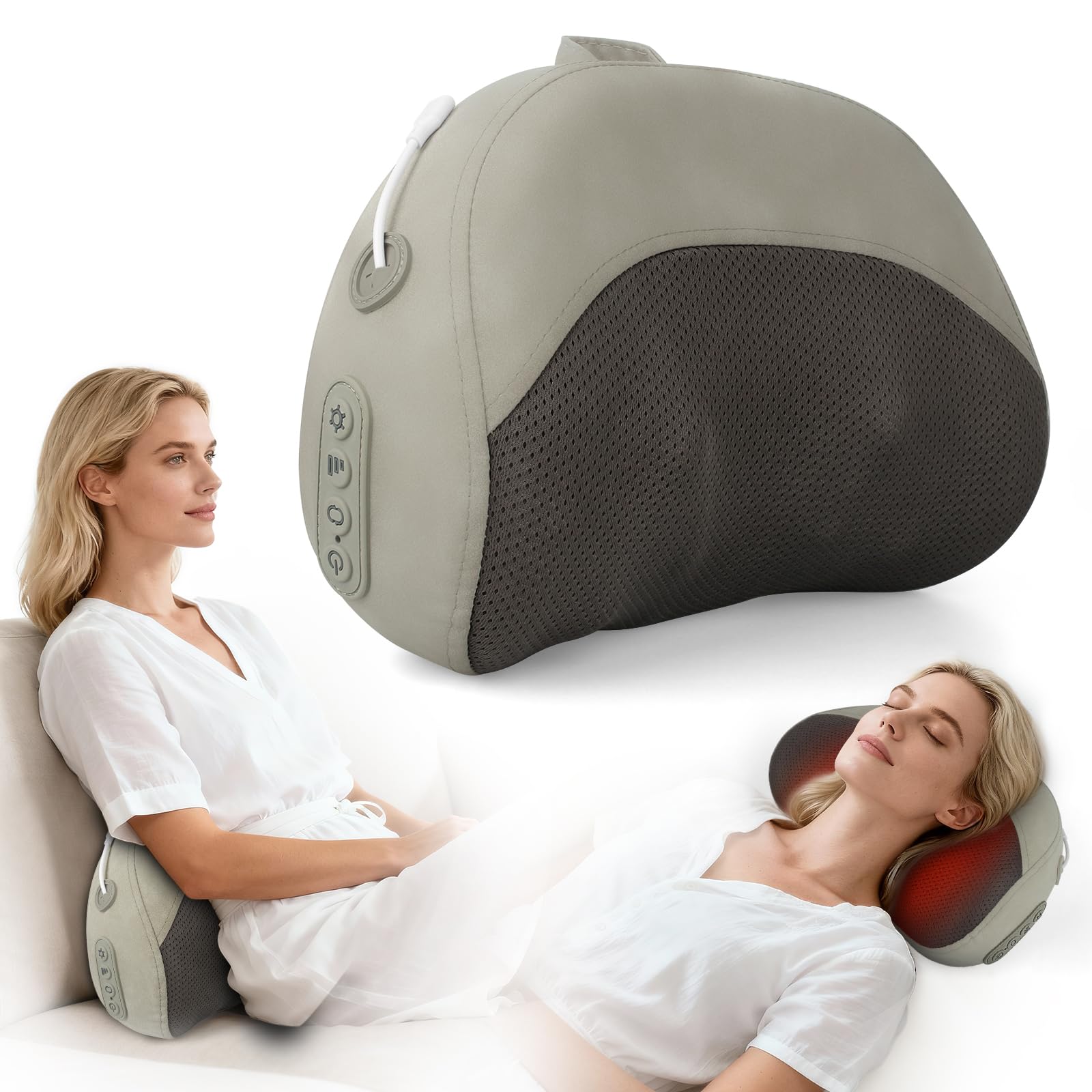 UQHH Shiatsu back massager with heat for neck and shoulders relief.