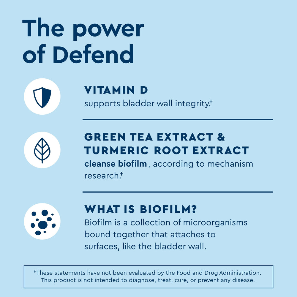 Graphic of biofilm cleansing concept supporting urinary tract health.