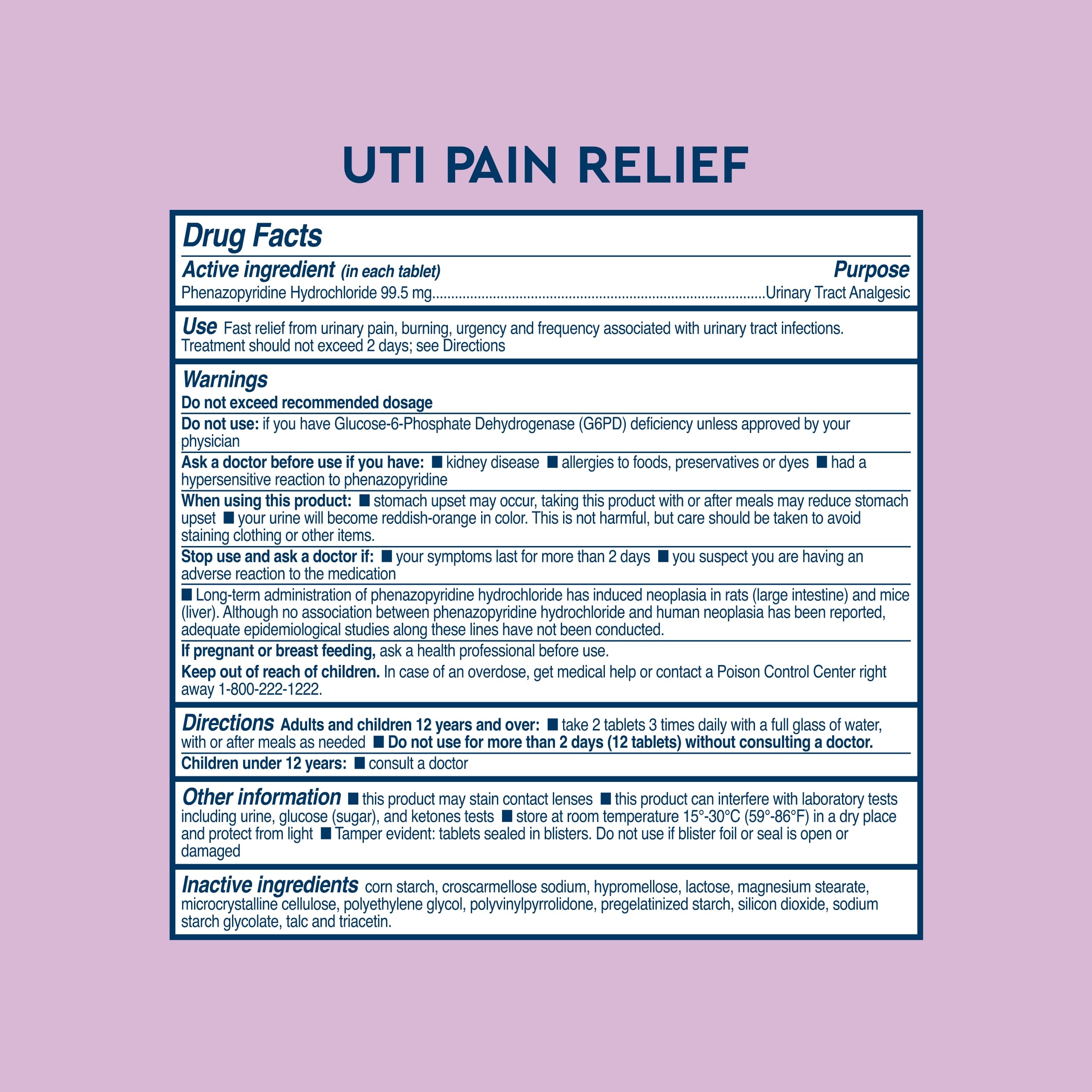 Uqora infection control tablets pack, designed to support symptom management.