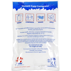 Urgent First Aid squeeze-to-activate cold pack demonstrates easy activation.