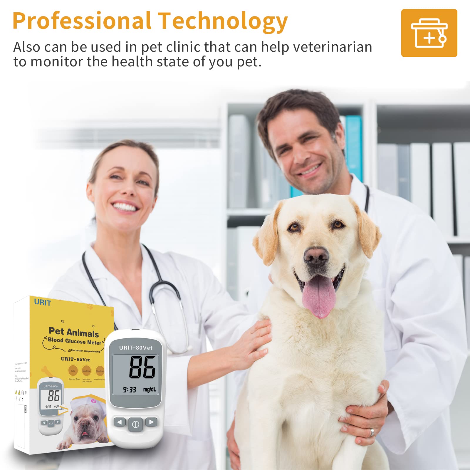 URIT-80Vet 50-test strips packaging ready for precise at-home checks