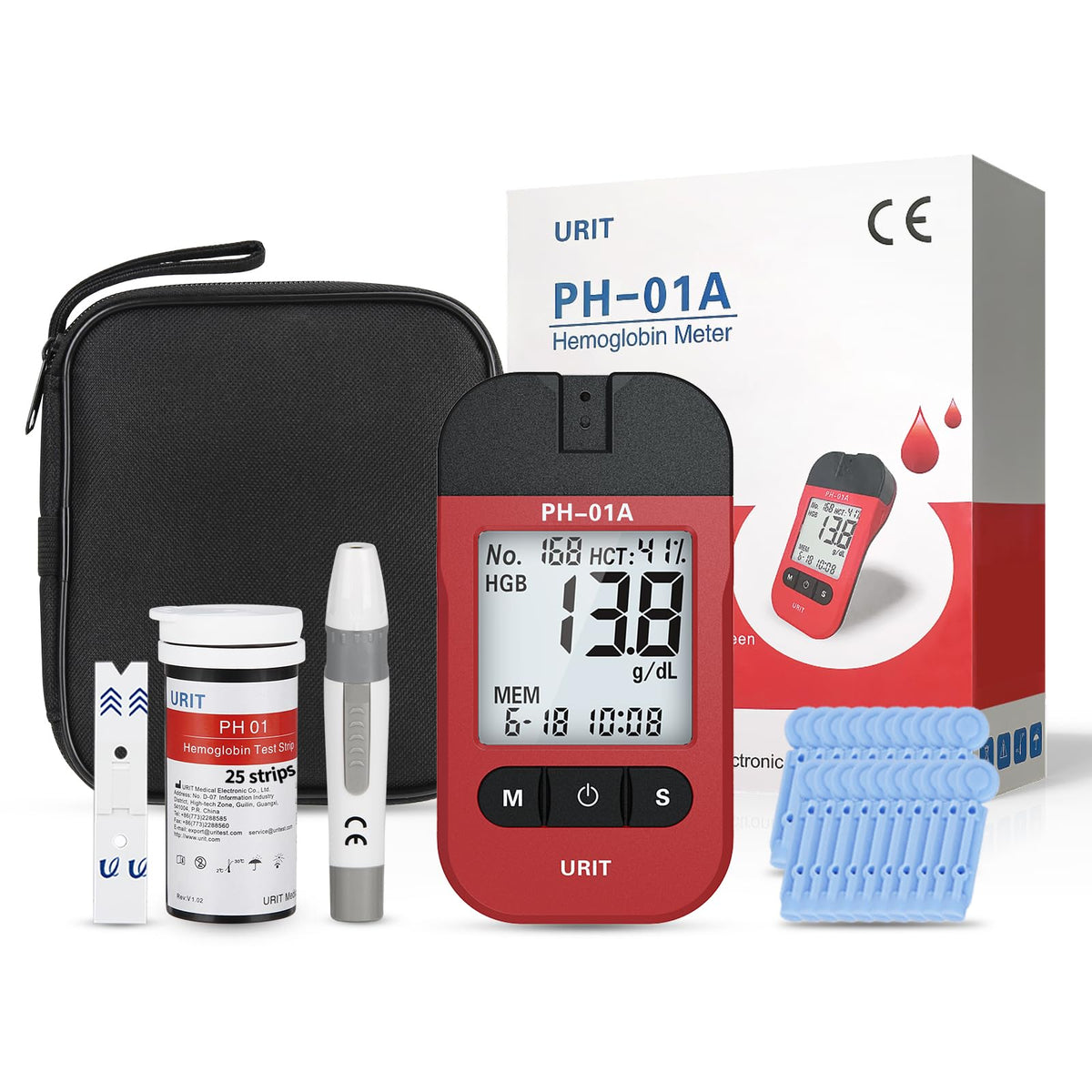 URIT hemoglobin meter front view for quick home testing convenience