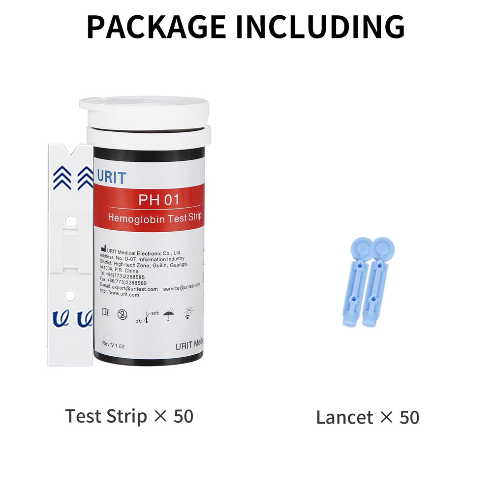URIT hemoglobin test strips in-use view for simple home health monitoring