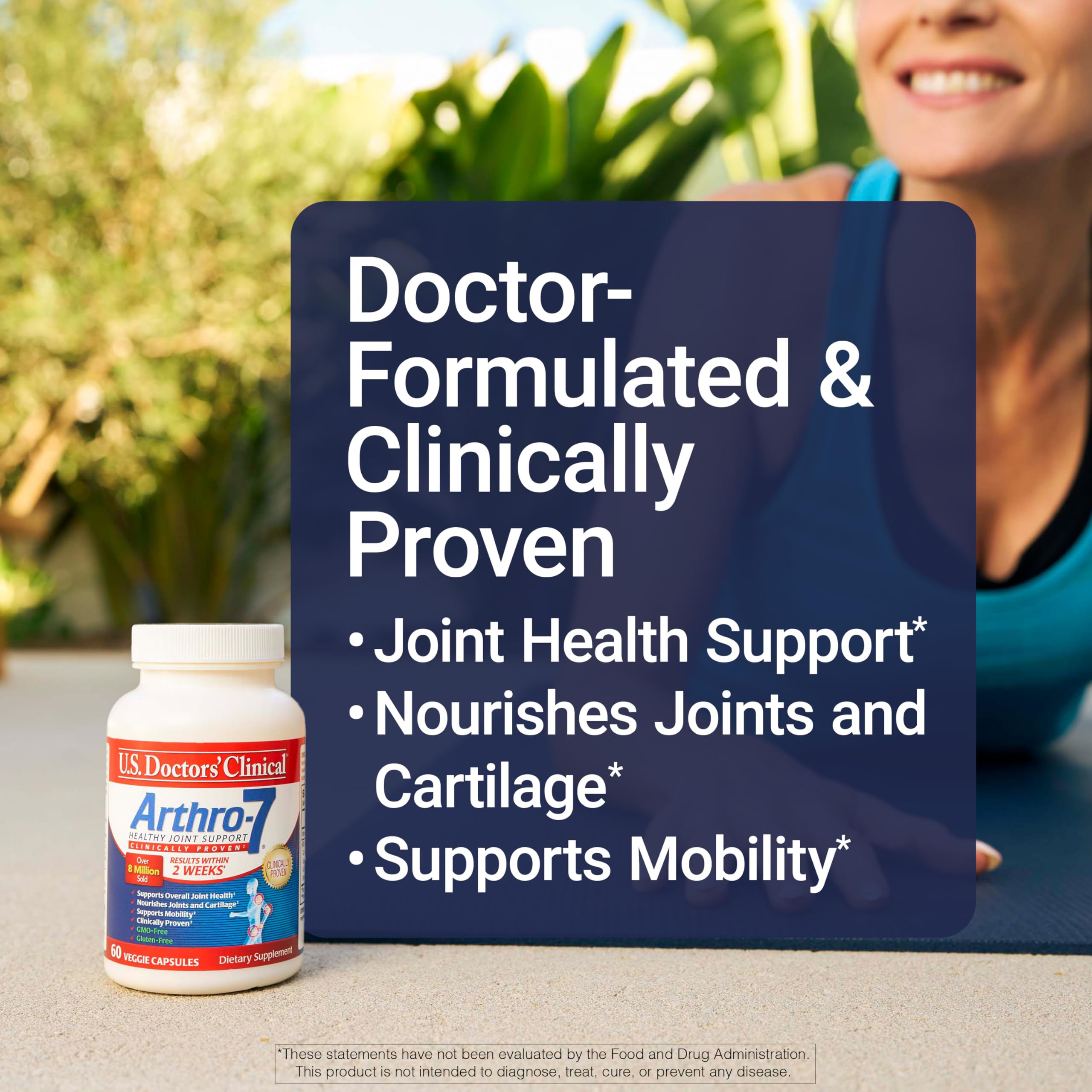 Arthro-7 bottle back label showing ingredients for joint support.