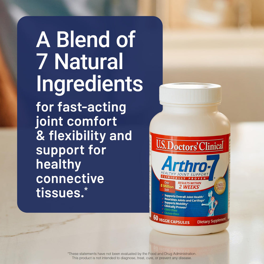 Arthro-7 bottle on glossy surface suggesting premium manufacturing.