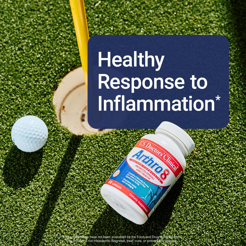 In-store display of Arthro8 packaging reinforces trust in a doctor-formulated blend.