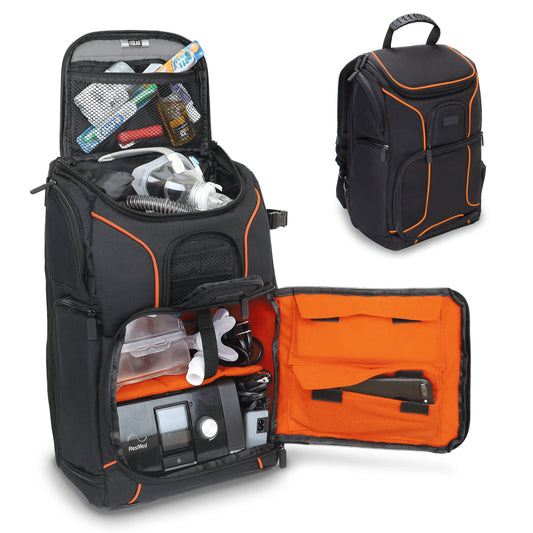USA Gear CPAP backpack main compartment with organized CPAP storage