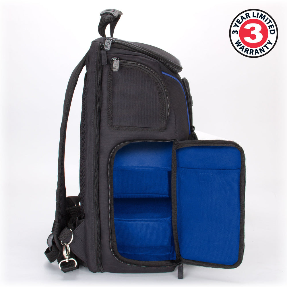 USA Gear CPAP Backpack side-door access for quick machine retrieval during travel