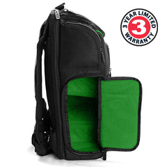 USA Gear CPAP backpack side-door access for quick reach to your CPAP device on arrival.