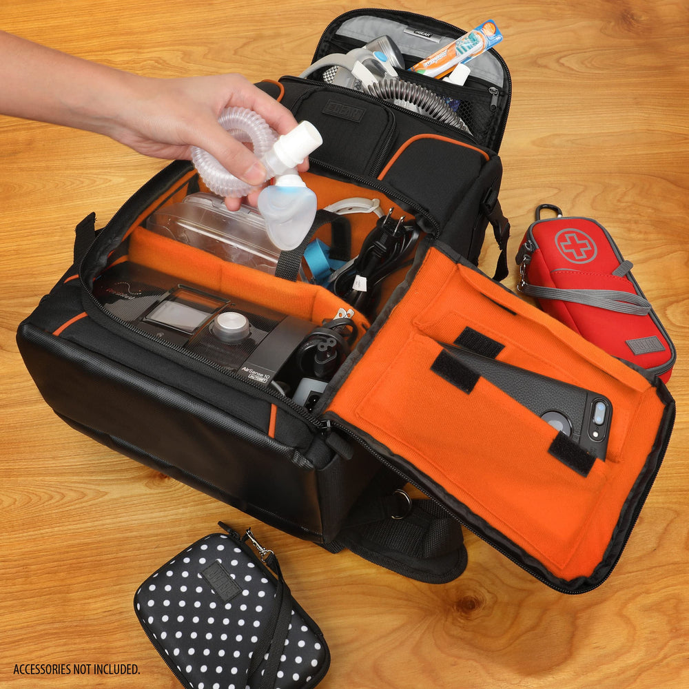 USA Gear CPAP backpack tubing and masks storage area