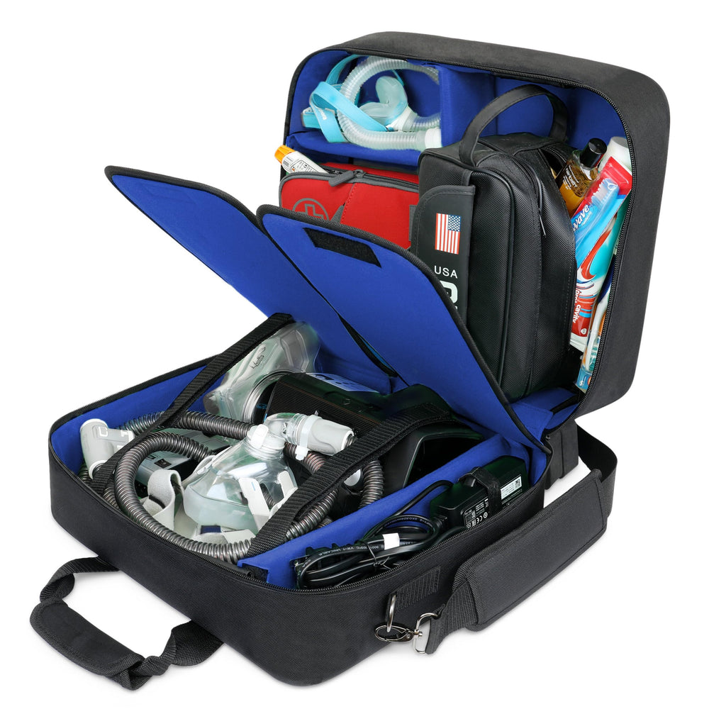 USA Gear XL CPAP bag main compartment keeps CPAP secure during travel