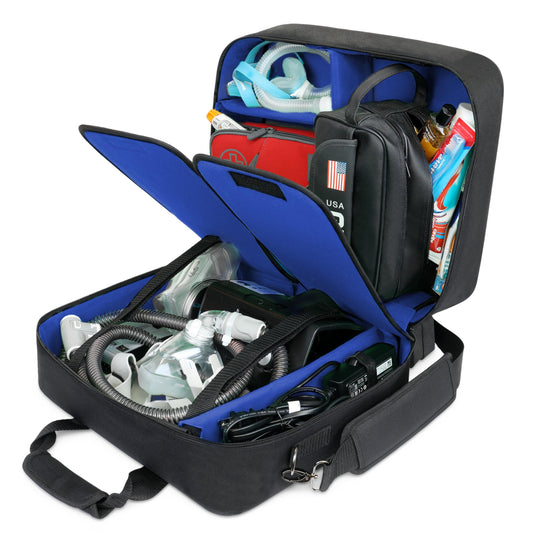 USA Gear XL CPAP bag main compartment keeps CPAP secure during travel