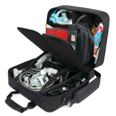 USA Gear XL CPAP travel bag main compartment secures your CPAP on the go.