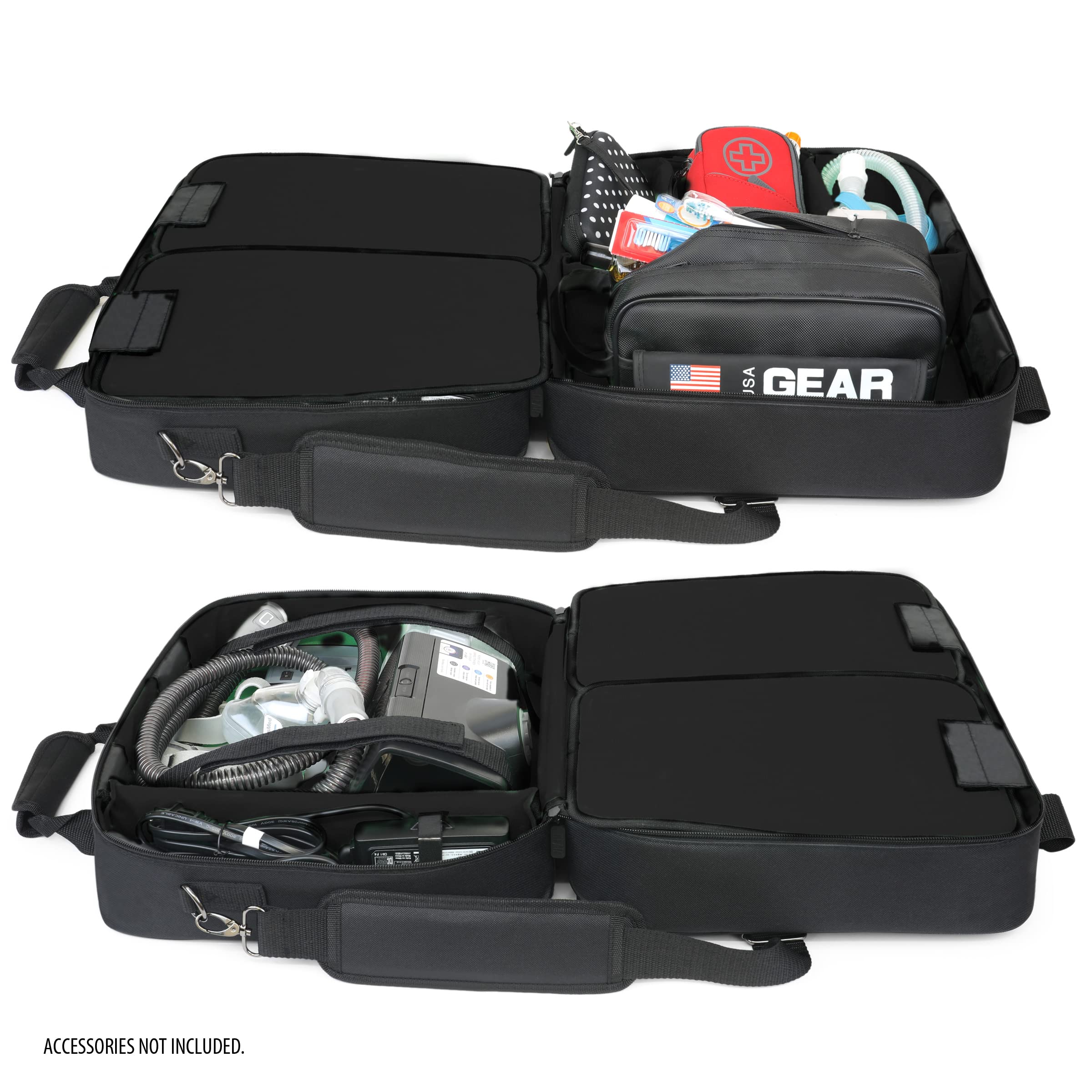 Padded shoulder strap on the USA Gear XL CPAP travel bag for easy carrying.