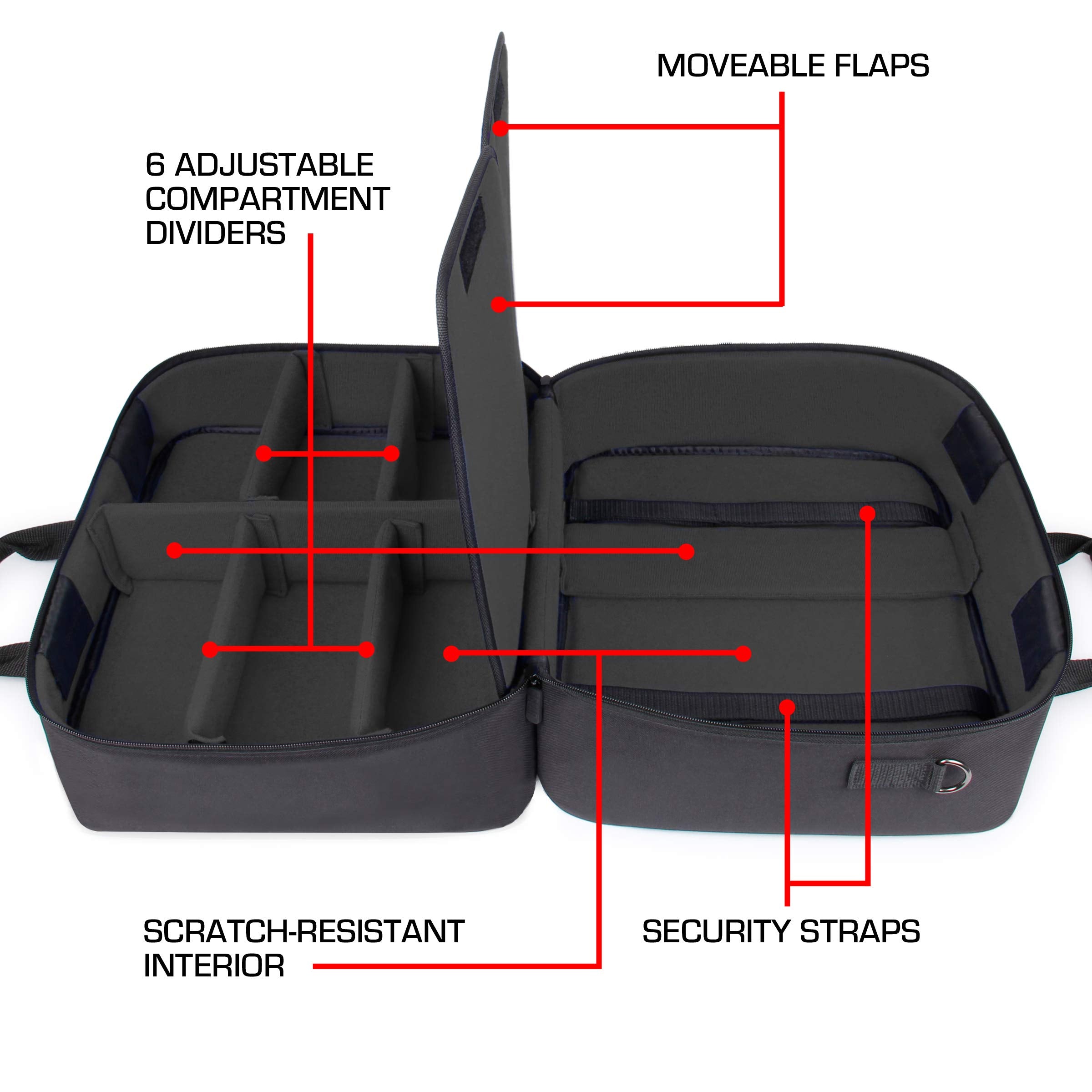 Water-resistant base protects contents in the USA Gear XL CPAP travel bag.