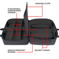 Water-resistant base protects contents in the USA Gear XL CPAP travel bag.