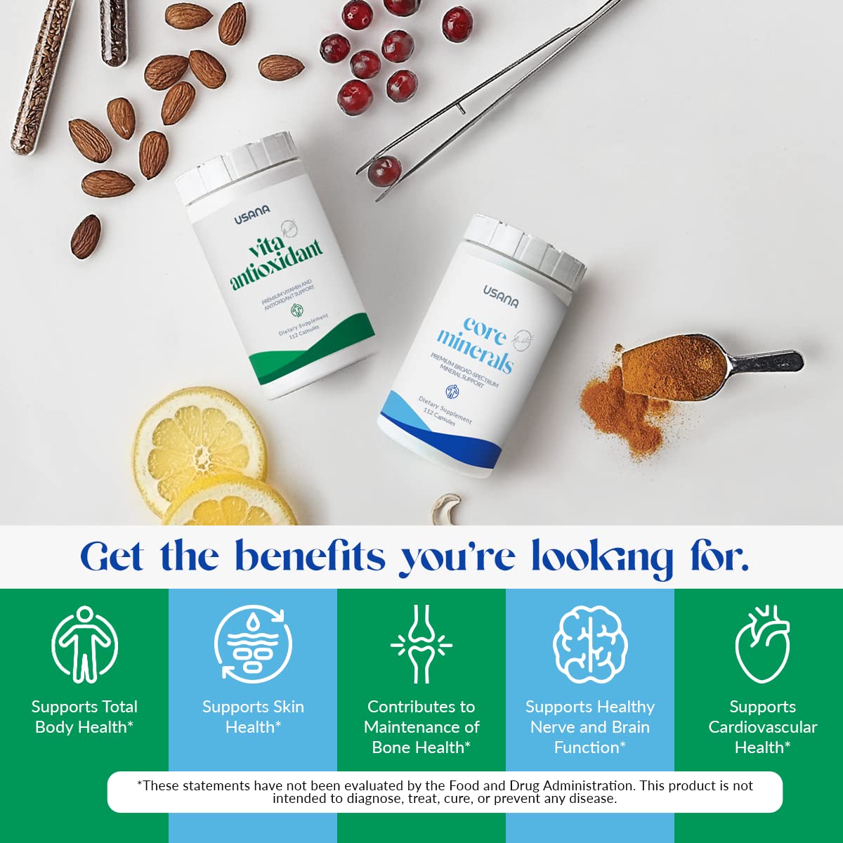 USANA Vita Antioxidant capsules emphasizing antioxidant support for aging goals.