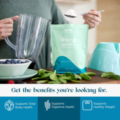 USANA Fibergy Active serving scoop demonstrates simple daily dosing.