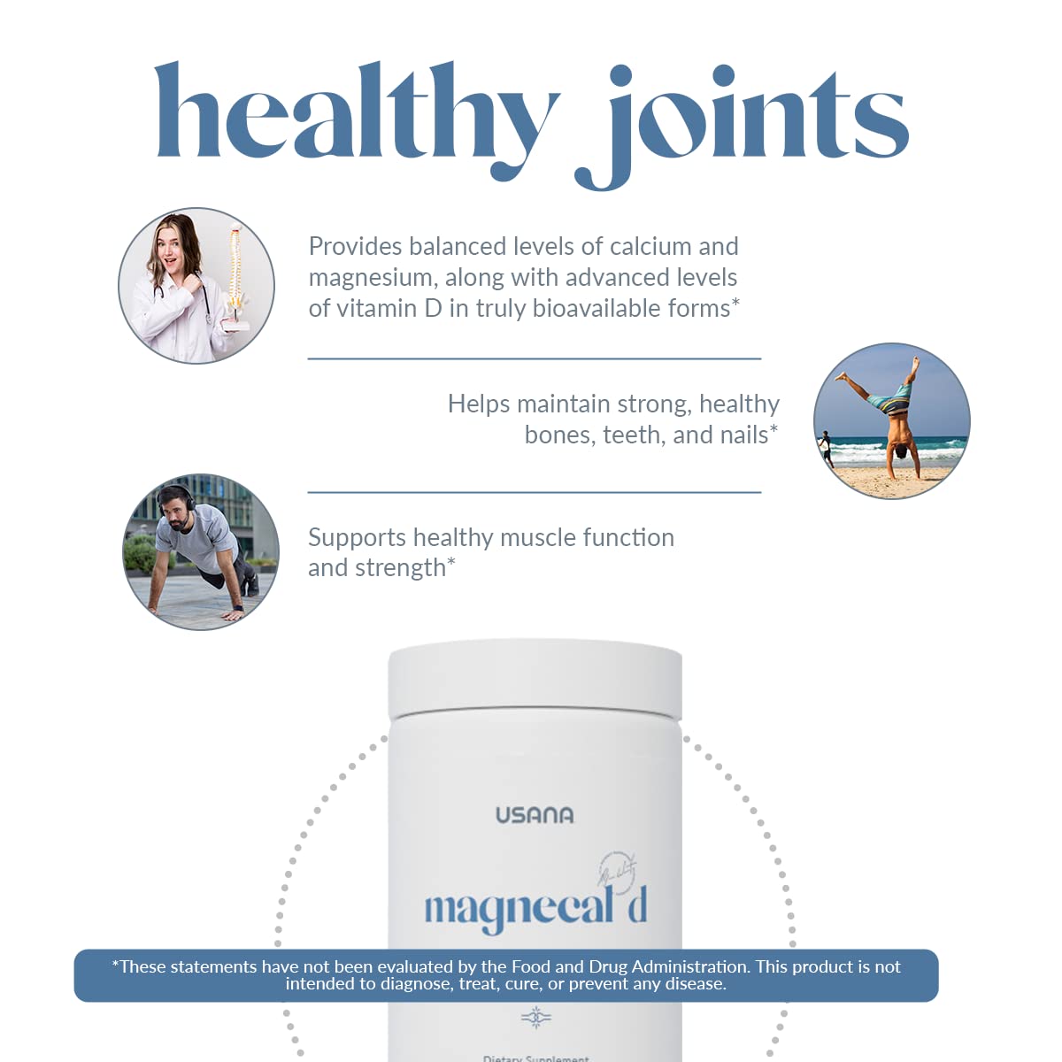 USANA MagneCal D 112 tablets packaging card with product details