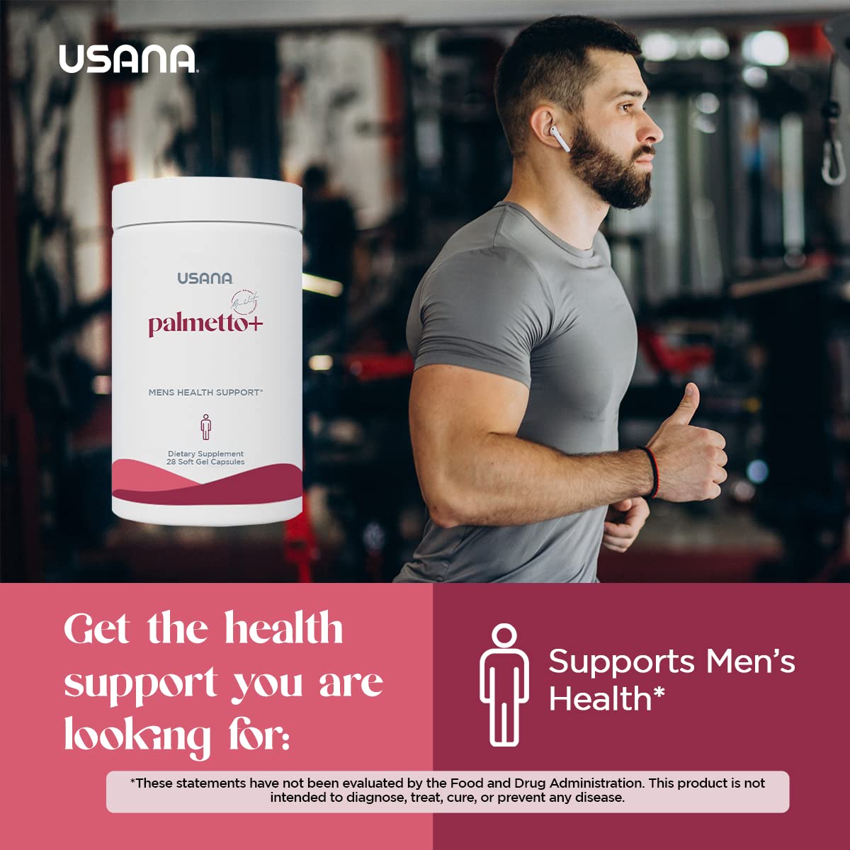 USANA Palmetto Plus infographic illustrating prostate health considerations.