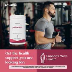 USANA Palmetto Plus infographic illustrating prostate health considerations.
