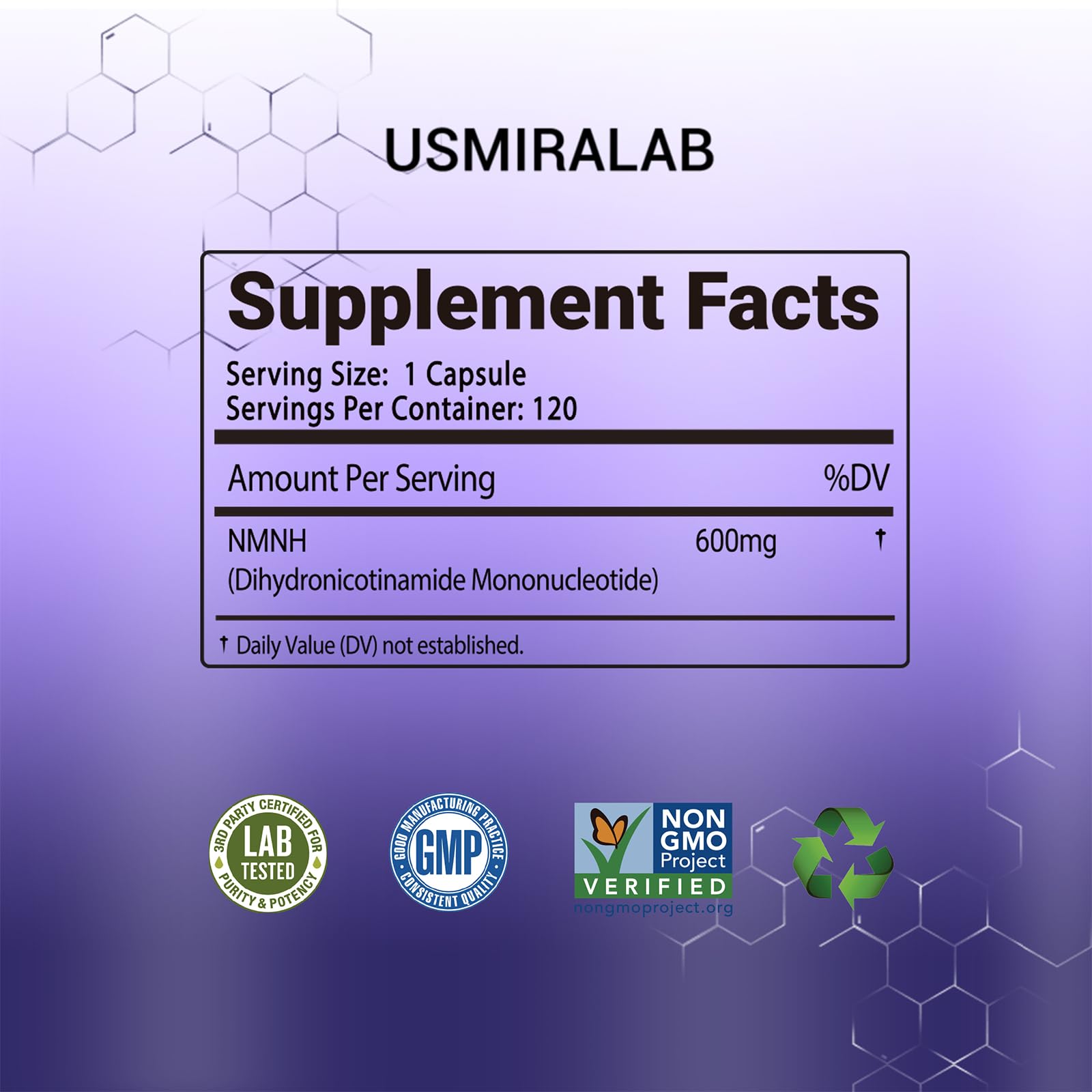USMIRALAB NMNH capsules being poured for easy daily dosing