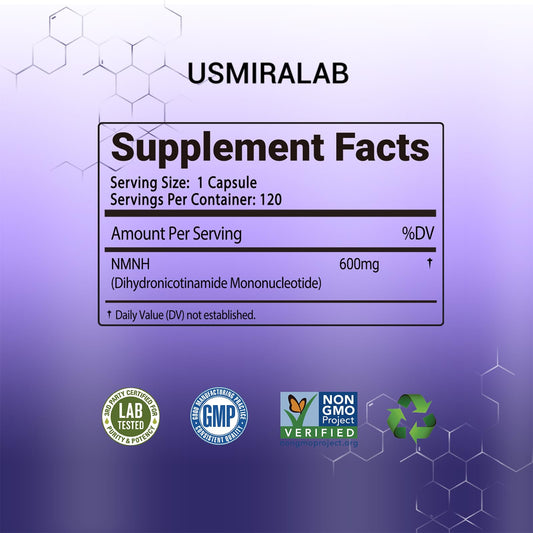 USMIRALAB NMNH capsules being poured for easy daily dosing