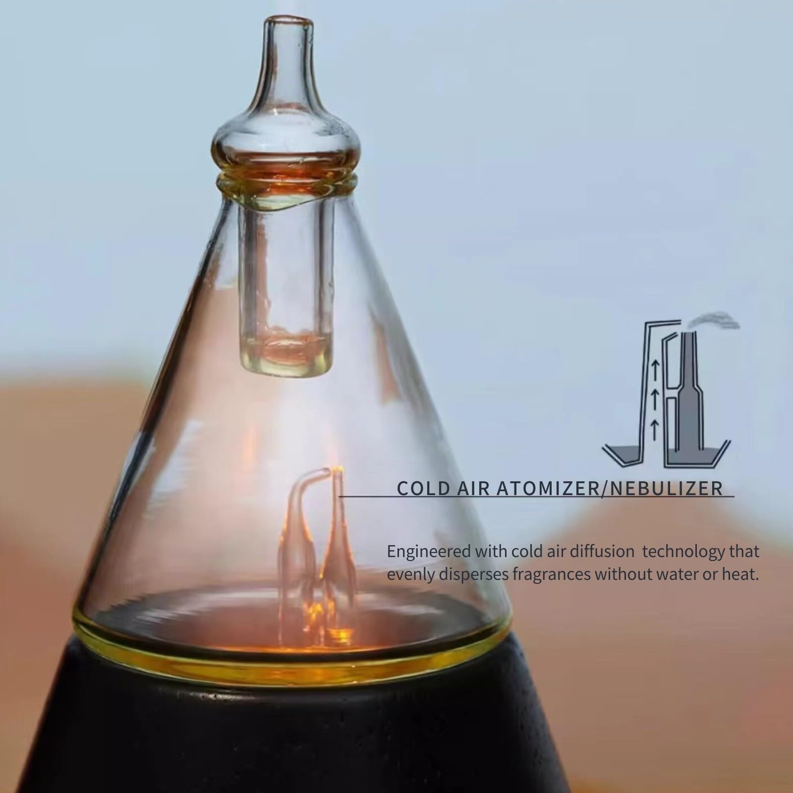 USMLMOOT Aroma Nebulizer night-light mode adds warm ambient glow