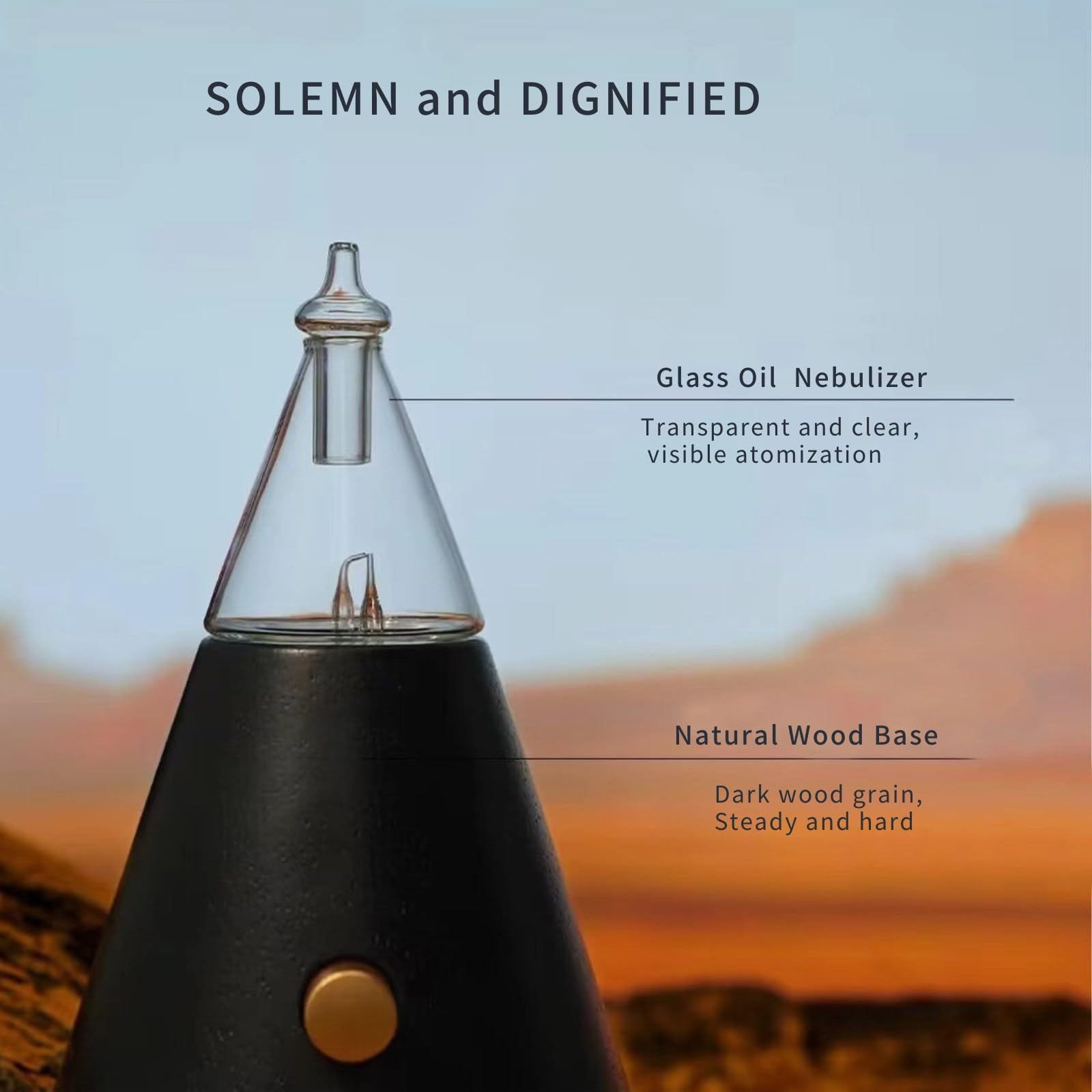 USMLMOOT Aroma Nebulizer oil reservoir showcases 25 ml capacity and pure oils