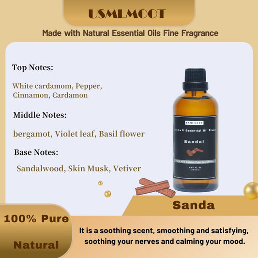 USMLMOOT Santal Essential Oil diffuser in room creates a calm, luxury atmosphere.