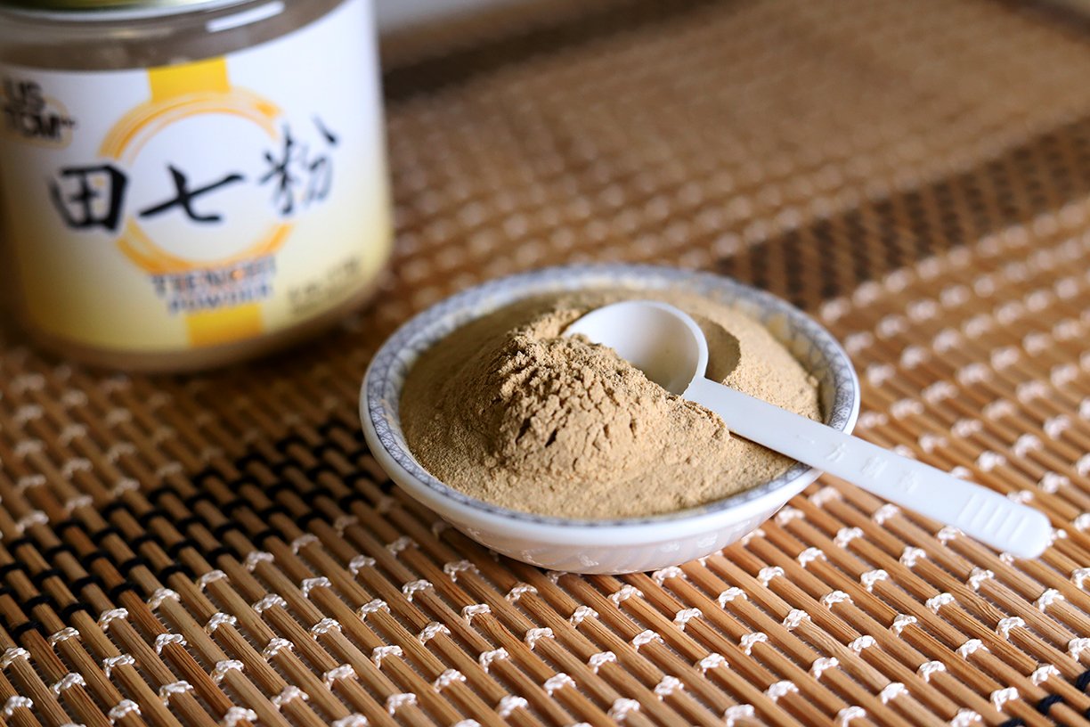 USTCM Tienchi powder fine texture at 120 mesh detail