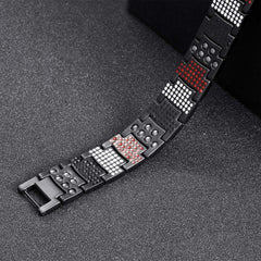 Close-up of USWEL titanium bracelet material showing lightweight, strong titanium construction.
