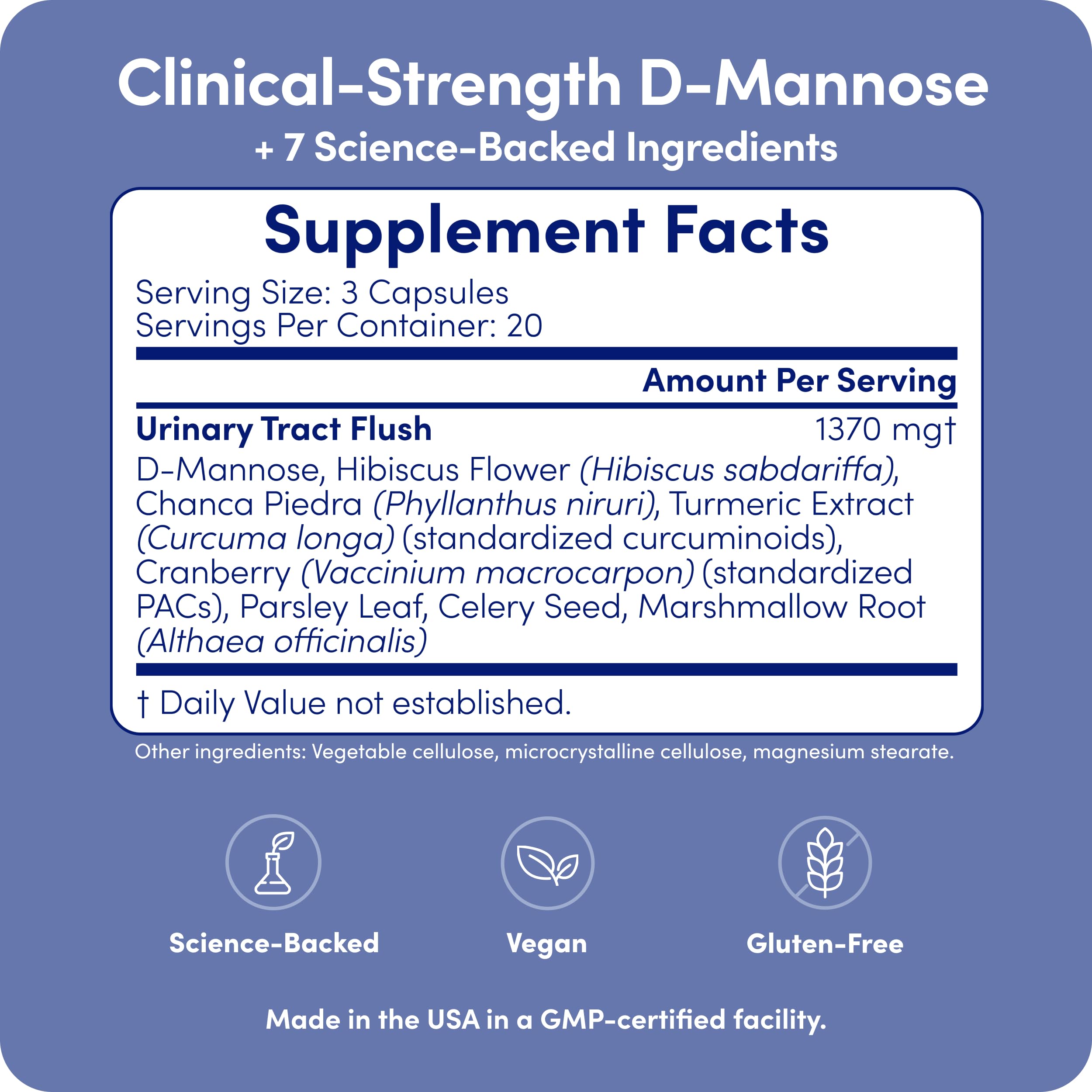 UT-Fem Solution cranberry PACs visual highlighting natural ingredients.