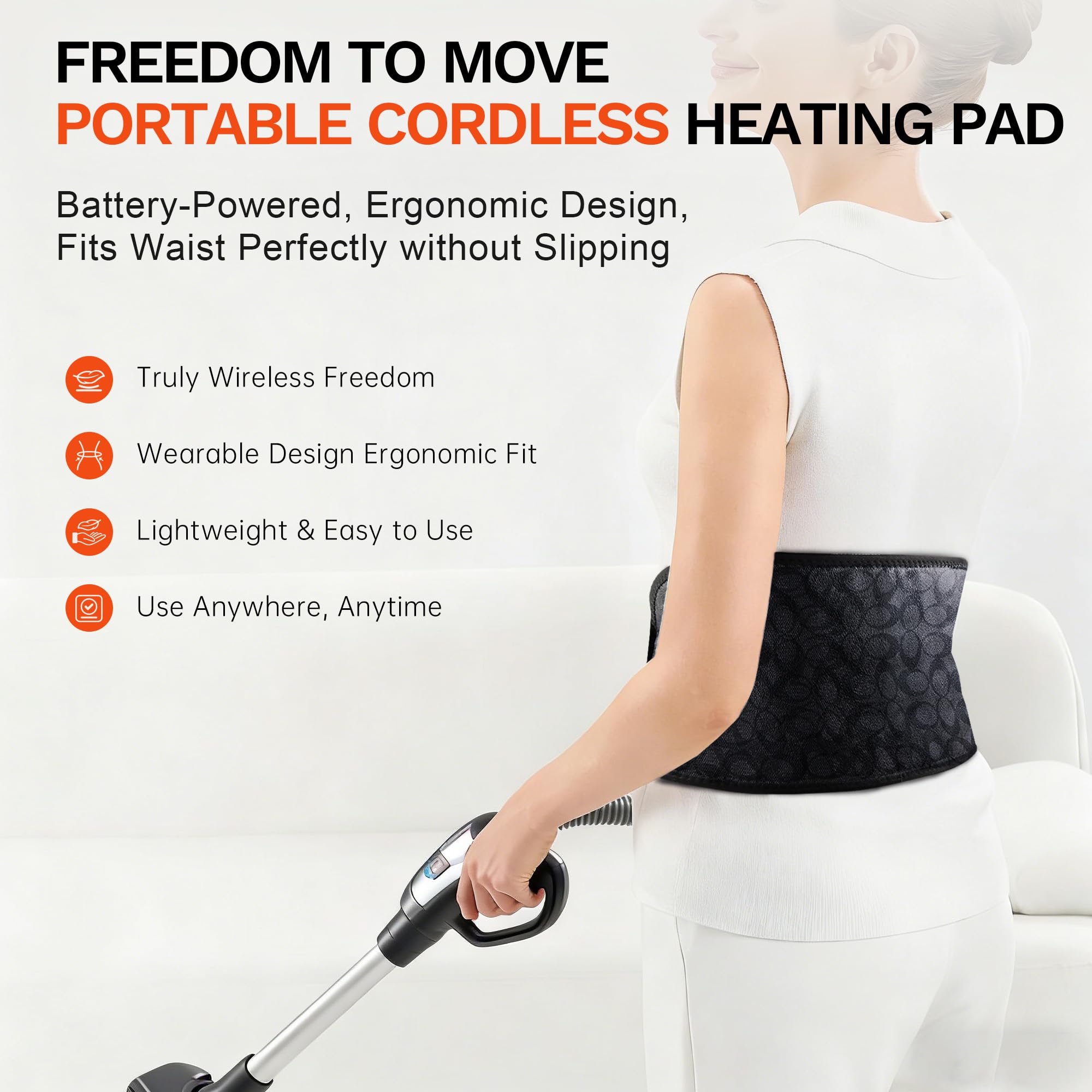 UTK three heat settings control shows adjustable warmth for personalized comfort.