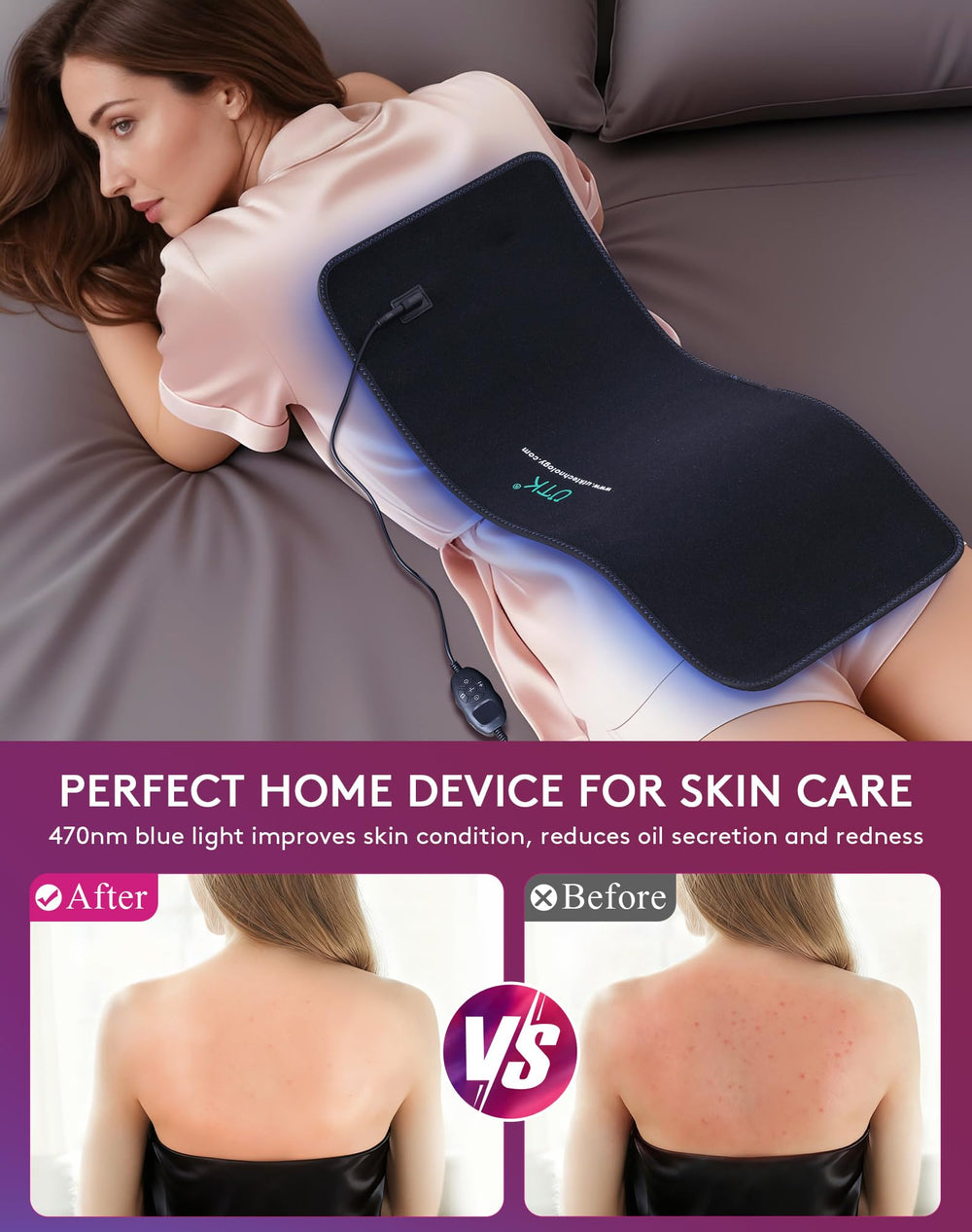 UTK blue red light therapy mat side view