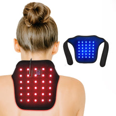 UTK blue and red light neck belt front view for targeted neck tension relief