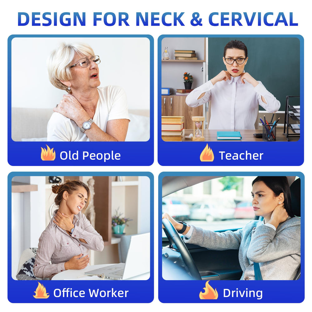 UTK neck belt worn on neck shows comfortable wrap for daily relief